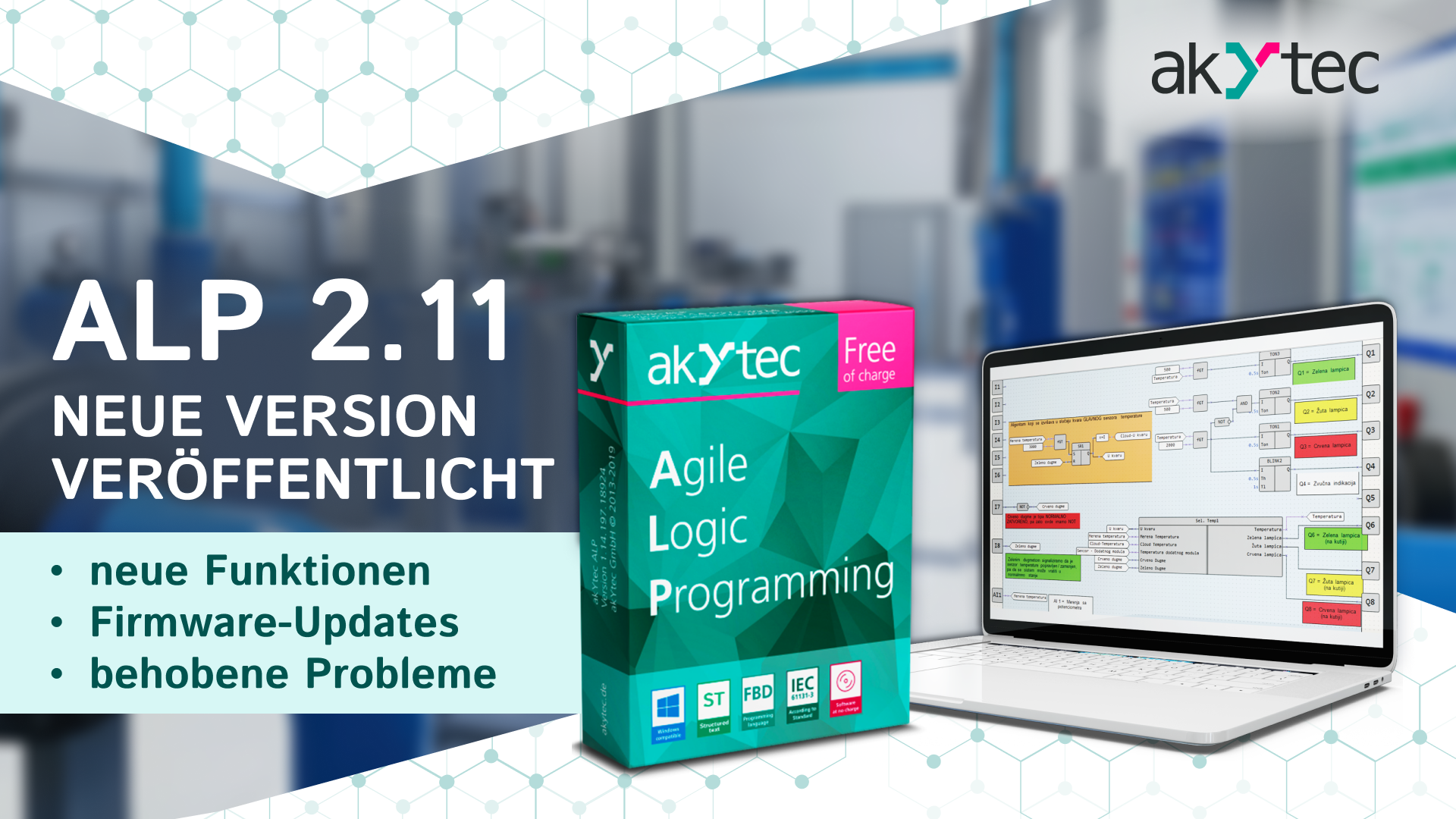 Liste der wichtigsten Änderungen in der Programmierumgebung akYtec ALP