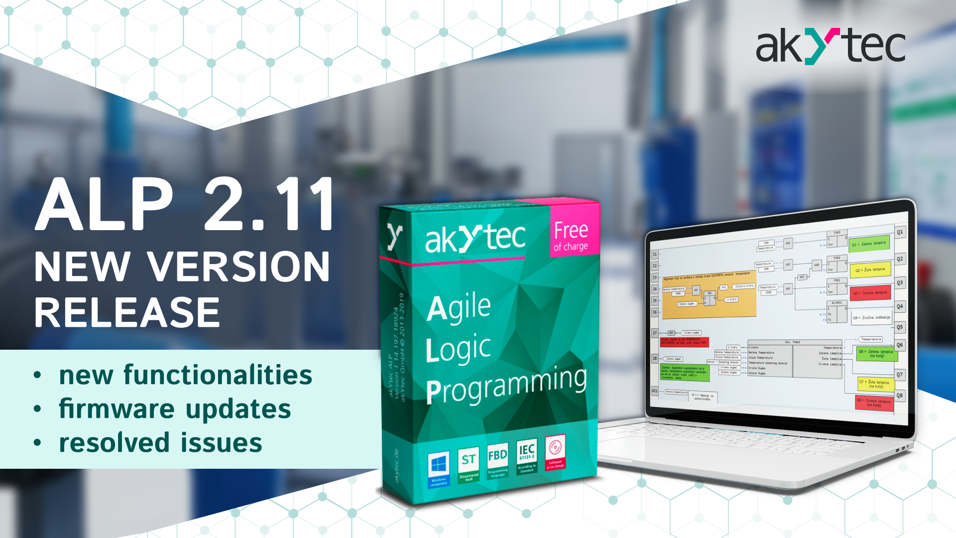 List of major changes in the Programming environment akYtec ALP