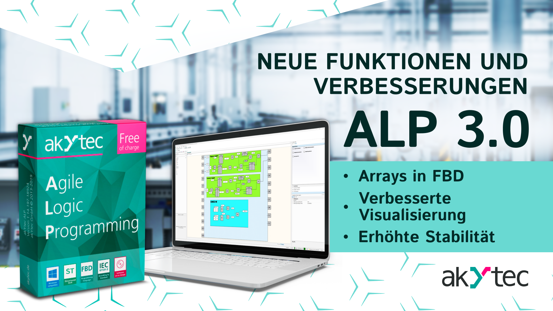 Liste der wichtigsten Änderungen in der Programmierumgebung akYtec ALP 3.0