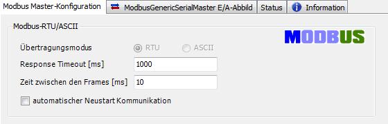 Modbus Master COM Port Konfigurierung CODESYS